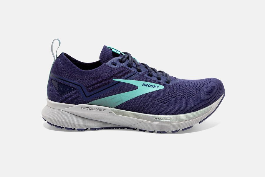 Brooks Ricochet 3 Road Running Shoes Womens Purple/Turquoise 061735-LJI